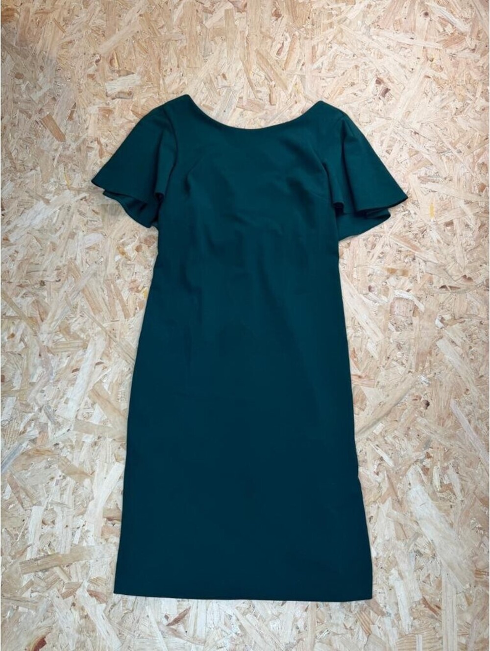 Calvin Klein Womens Emerald Green Flutter Sleeve Sheath Dress Size